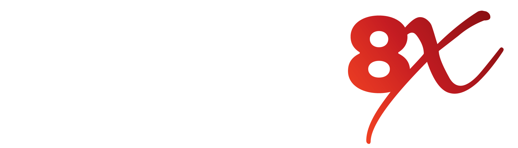 8x logo in white stylized font on a transparent background, representing diamond analysis with a clean and professional tone